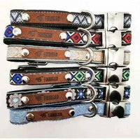 "Personalised Blue Elegance Designer Dog Collar: Stylish & Durable"-0